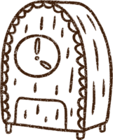 Old Clock Charcoal Drawing png