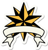 adesivo de tatuagem com banner de uma estrela png