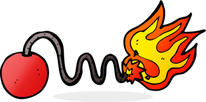 cartoon bomb with burning fuse png