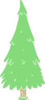 sapin de noël dessin animé style couleur plat png