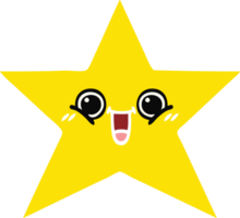 flat color retro cartoon gold star png