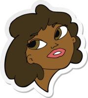 sticker of a cartoon happy woman png