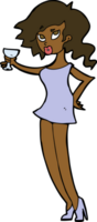 cartoon woman at party png