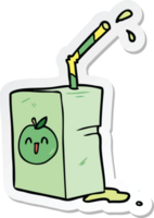 adesivo de uma caixa de suco de desenho animado png