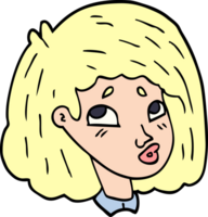 cartoon doodle face of a girl png