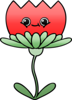 flor de dibujos animados sombreado degradado png