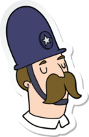 sticker of a cartoon policeman with mustache png