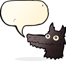 cartoon wolf head with speech bubble png