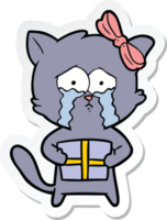 adesivo de um gato de desenho animado png