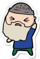 sticker of a cartoon man with beard png