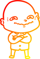 desenho de linha de gradiente quente desenho animado cara assustador png