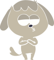 flat color style cartoon bored dog png