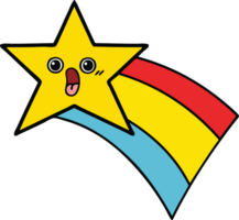 bonito desenho animado estrela do arco-íris png