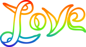 rainbow gradient line drawing cartoon love banner png