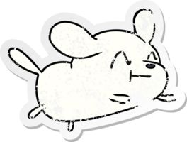 distressed sticker cartoon kawaii of a cute dog png