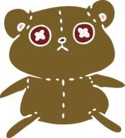 caricatura de un lindo oso de peluche cosido png