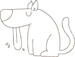 perro jadeando dibujo al carboncillo png