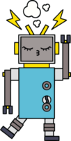 cute cartoon malfunctioning robot png