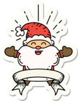 sticker of tattoo style happy santa claus christmas character png