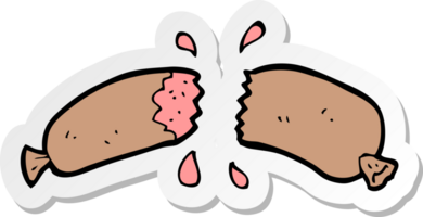 sticker of a cartoon sausage png