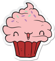 sticker of a cute cartoon frosted cupcake png