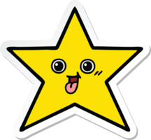 pegatina de una linda estrella dorada de dibujos animados png