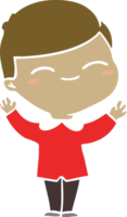 niño sonriente de dibujos animados de estilo de color plano png