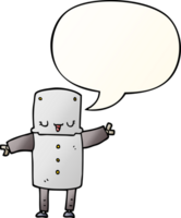 cartoon robot and speech bubble in smooth gradient style png