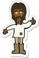 sticker of a cartoon hippie man giving thumbs up symbol png