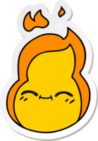 sticker cartoon of cute kawaii fire flame png