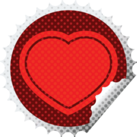 cuore circolare peeling etichetta png