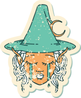 crying elf mage character face illustration png