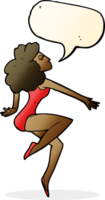 cartoon dancing woman with speech bubble png