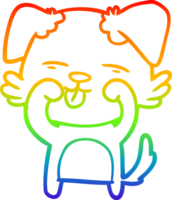 arc en ciel gradient ligne dessin dessin animé chien se frottant les yeux png