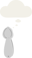 cartoon spoon and thought bubble in retro style png