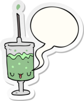 cartoon syringe and speech bubble sticker png