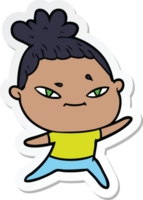 sticker of a cartoon woman png