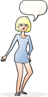 cartoon woman in dress with speech bubble png