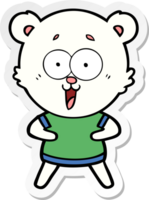 verontruste sticker van een cartoon van een ijsbeer png