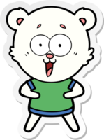 distressed sticker of a polar bear cartoon png