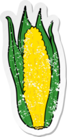 nödställda klistermärke av en tecknad majs png