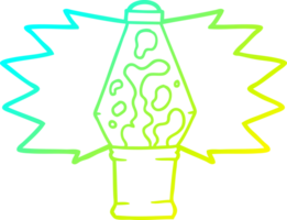 lâmpada de lava dos desenhos animados de desenho de linha de gradiente frio png