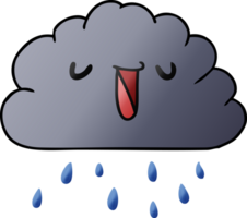 gradiente dibujos animados kawaii tiempo lluvia nube png