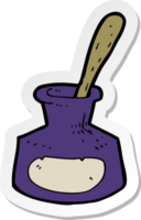 pegatina de un bote de tinta de dibujos animados png