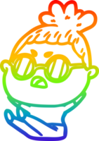 Regenbogen-Gradientenlinie Zeichnung Cartoon genervte Frau png