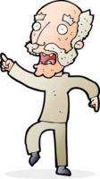 cartoon frightened old man png