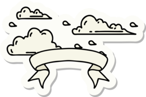 pegatina de nubes flotantes estilo tatuaje png