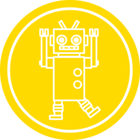 dansande robot cirkulär ikon png