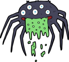 araña de halloween asquerosa de dibujos animados png