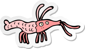 sticker of a cartoon shrimp png